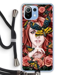 Lady Moth: Xiaomi Mi 11 Lite Transparant Hoesje met koord