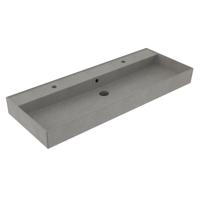 Wastafel Sanilux Edge Keramiek 120 Enkele Wasbak 2 Kraangaten Warm Beton Sanilux