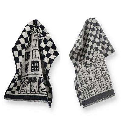 Thee- en keukendoek Canal Houses - Rijksmuseum Black