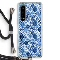 Blauw motief: Sony Xperia 5 III Transparant Hoesje met koord