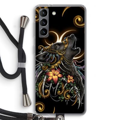 Huilende Wolf: Samsung Galaxy S21 Transparant Hoesje met koord