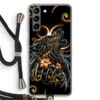 Huilende Wolf: Samsung Galaxy S21 Transparant Hoesje met koord