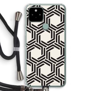Geometrisch patroon: Pixel 5 Transparant Hoesje met koord