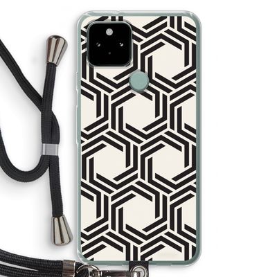 Geometrisch patroon: Pixel 5 Transparant Hoesje met koord