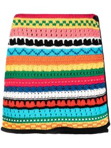 Alanui minijupe Over the Horizon en crochet - Noir