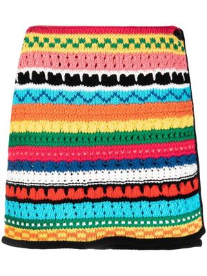 Alanui minijupe Over the Horizon en crochet - Noir