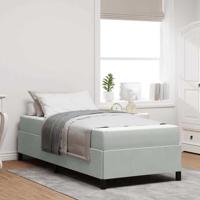 Bedframe met matras Lichtgrijs 90 x 200 cm Stof