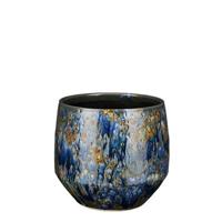 Mica Decorations Harris Bloempot - 20x20x18 cm - Keramiek - Blauw