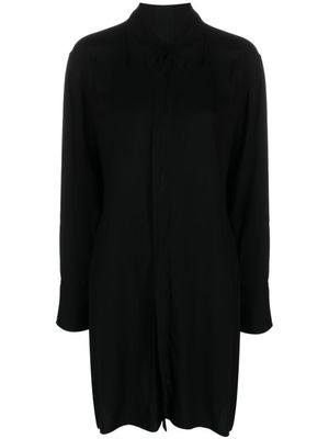 Yohji Yamamoto robe-chemise à design superposé - Noir