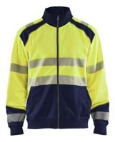 Blåkläder Sweatshirt hele rits High-Vis 35582528 | High-Vis Geel/Marineblauw | Maat XS - 7330509610305