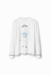 Oversized T-shirt met lange mouwen - WHITE - M