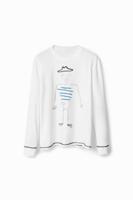 Oversized T-shirt met lange mouwen - WHITE - M - thumbnail