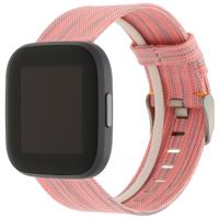 Fitbit Versa Nylon Gesp Band - Oranje Gestreept