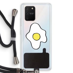 Spiegelei: Samsung Galaxy S10 Lite Transparant Hoesje met koord