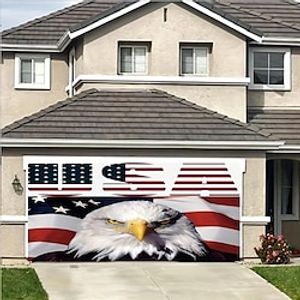 Amerikaanse Eagle Outdoor Garagedeur Cover Banner Mooie Grote Achtergrond Decoratie Voor Outdoor Garagedeur Thuis Wanddecoraties Evenement Party Parade Lightinthebox