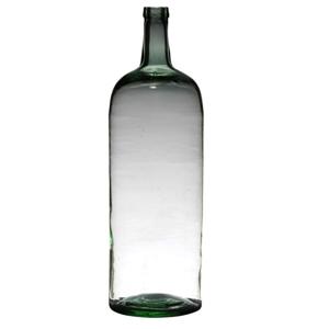 Vaas - fles vorm - transparant - B19 x H60 cm - glas - stijlvolle flessen bloemenvaas