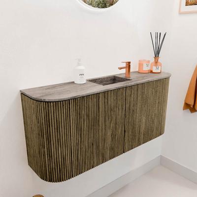 Toiletmeubel Mondiaz Joya Dlux | 93.2 cm | Meubelkleur Dusk | Faye wastafel Oza Wasbak Midden | 1 kraangat
