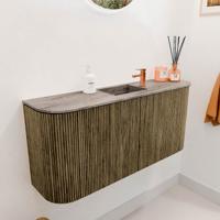 Toiletmeubel Mondiaz Joya Dlux | 93.2 cm | Meubelkleur Dusk | Faye wastafel Oza Wasbak Midden | 1 kraangat