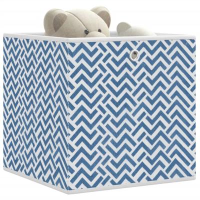 VidaXL Opbergboxen 4 st inklapbaar 32x32x32 cm ongeweven stof blauw