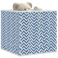 VidaXL Opbergboxen 4 st inklapbaar 32x32x32 cm ongeweven stof blauw