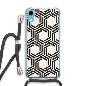 Geometrisch patroon: iPhone XR Transparant Hoesje met koord
