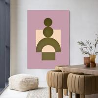 Urban Cotton Wandkleed 'Forma 3 Lilac' 80 x 110cm in Frame - black