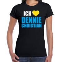 Apres-ski t-shirt wintersport ich liebe Dennie Christian zwart voor dames - thumbnail