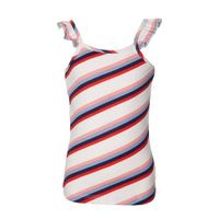 Quapi Girls gestreepte singlet Feden wit/roze/donkerblauw - thumbnail