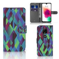 Motorola Moto G7 | G7 Plus | Book Case | Abstract Green Blue