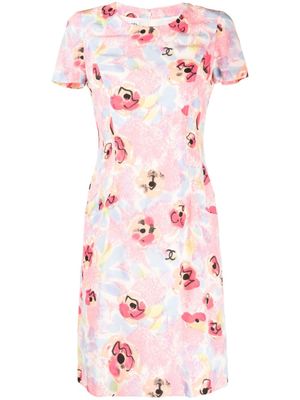 CHANEL Pre-Owned robe CC à fleurs (1997) - Rose