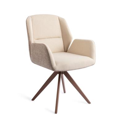Jesper Home Draaibare Eetkamerstoel 'Myoko' Turn Brown, kleur Sandy Hill