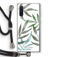 Tropical watercolor leaves: Samsung Galaxy Note 10 Transparant Hoesje met koord