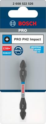 Bosch Accessoires PRO tweezijdige slagschroefbit met Pick and Click index | PH2 | 65 mm - 2608522526