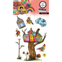 Studio Light • art by marlene clear stamp a bird mansion
