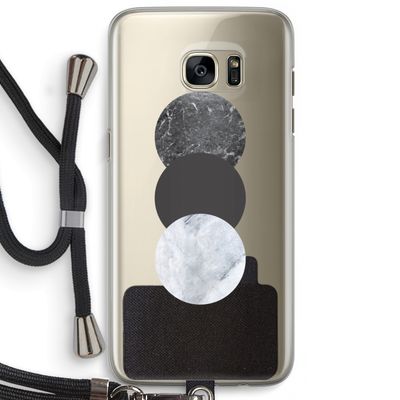 Marmeren cirkels: Samsung Galaxy S7 Edge Transparant Hoesje met koord