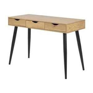 Lisomme Keet houten bureau naturel - met 3 lades - 110 x 50 cm