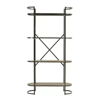 Schappenkast Brooklyn zwart 191x102,5x37,5cm