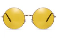 CWI zonnebril rond volledig omrand cat. 3 goud/geel - thumbnail