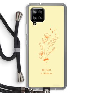No rain no flowers: Samsung Galaxy A42 5G Transparant Hoesje met koord