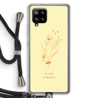No rain no flowers: Samsung Galaxy A42 5G Transparant Hoesje met koord