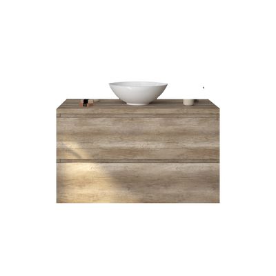 Badkamermeubelset Gliss Zeus 100 cm Oud Grijs Eiken Met Waskom