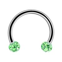 Circular barbell Chirurgisch staal 316L / Kristal Circular Barbells - thumbnail