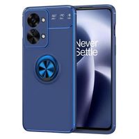 OnePlus Nord 2T Magnetische Ringhouder Hoesje - Blauw - thumbnail