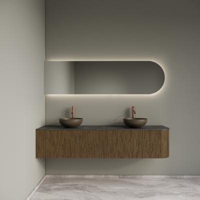 Badkamermeubelset Gliss Design Alluro 180 cm Links Castle Brown