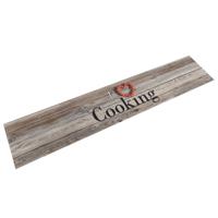 VidaXL Keukenmat wasbaar cooking-print 60x300 cm fluweel grijs VidaXL Keukenmat wasbaar cooking-print 60x300 cm fluweel grijs