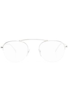 Saint Laurent Eyewear lunettes de vue rondes à logo gravé - Argent