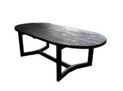 Teak Tuintafel Ovaal 260x110 cm Black - Van der leeden