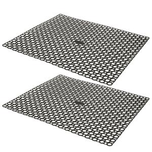 Gootsteenmat/spoelbakmat - 2x - zwart - kunststof - 35 x 35 cm - anti-slip/afdruipmat