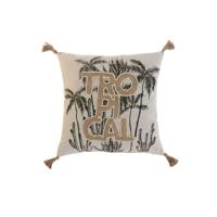 Kussen Home ESPRIT Beige Natuurlijk Tropisch Boho 45 x 5 x 45 cm