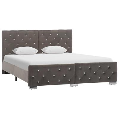 Bedframe fluweel grijs 140x200 cm